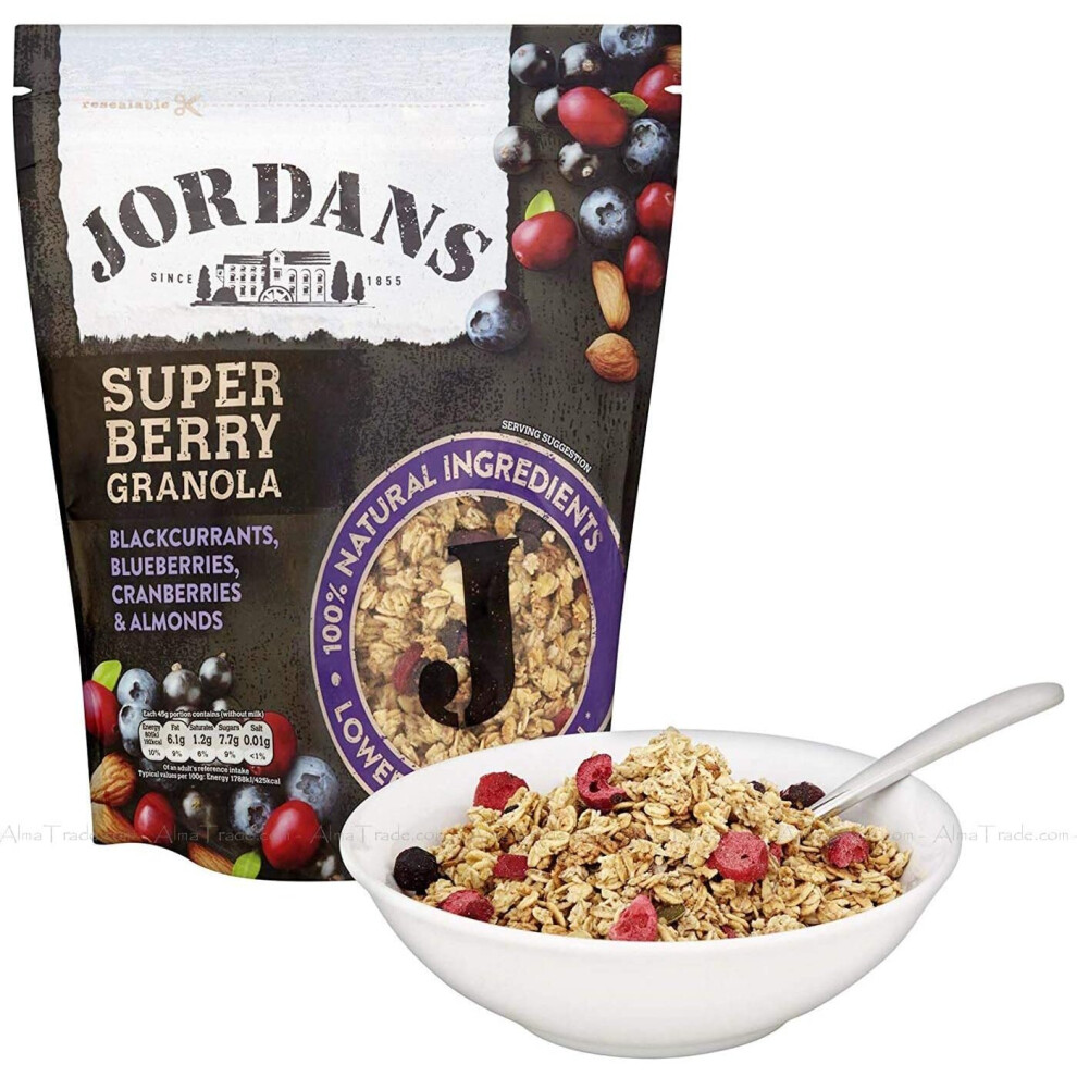 Jordans Super Berry Granola Wholegrain Oat Seeds Blackcurrants Blueberries 1.5kg