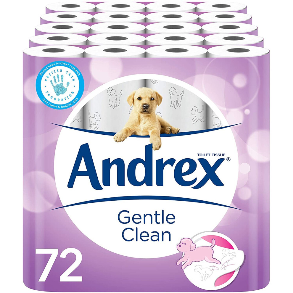 Andrex Gentle Clean Toilet Tissue 72 Rolls