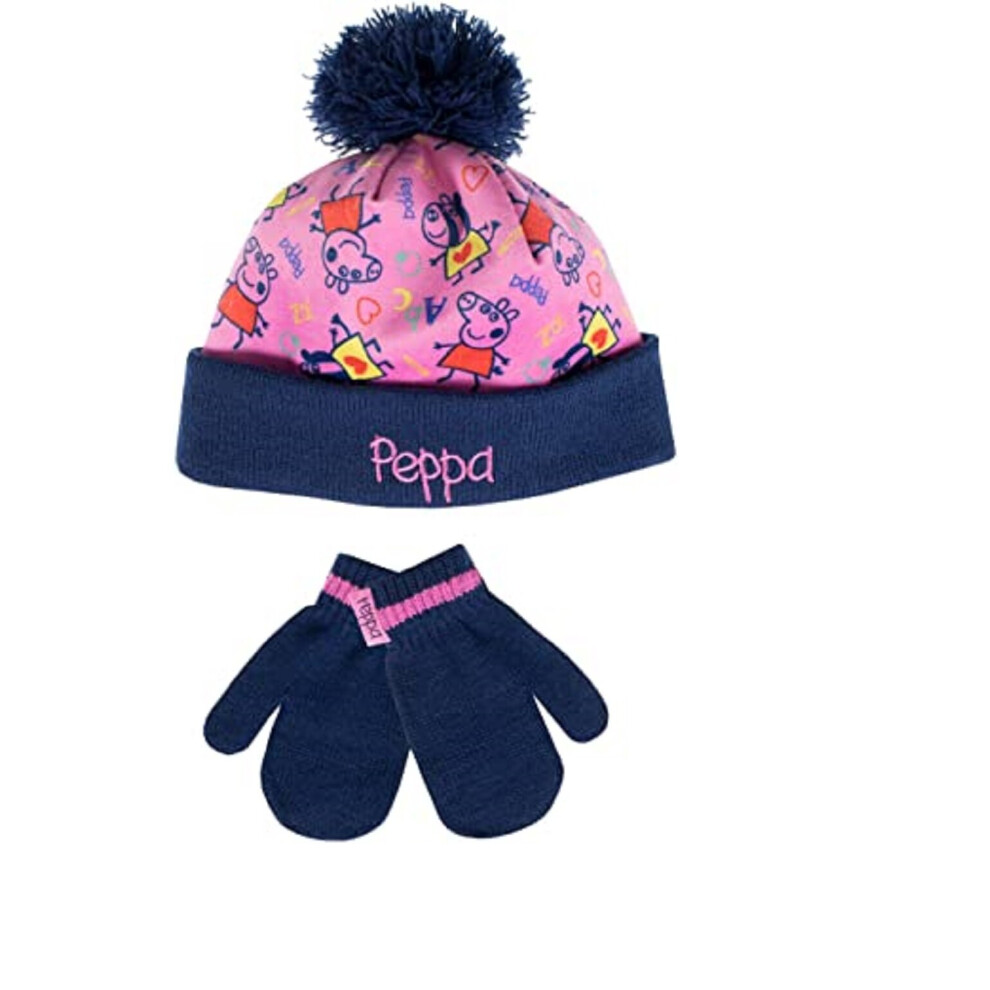 Peppa Pig Hat And Scarf Gloves Set Size 4 to 6 Years