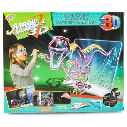 Magic 3D Drawing Board Glasses Kids Fun Activity Dinosaur Pen Gift 2