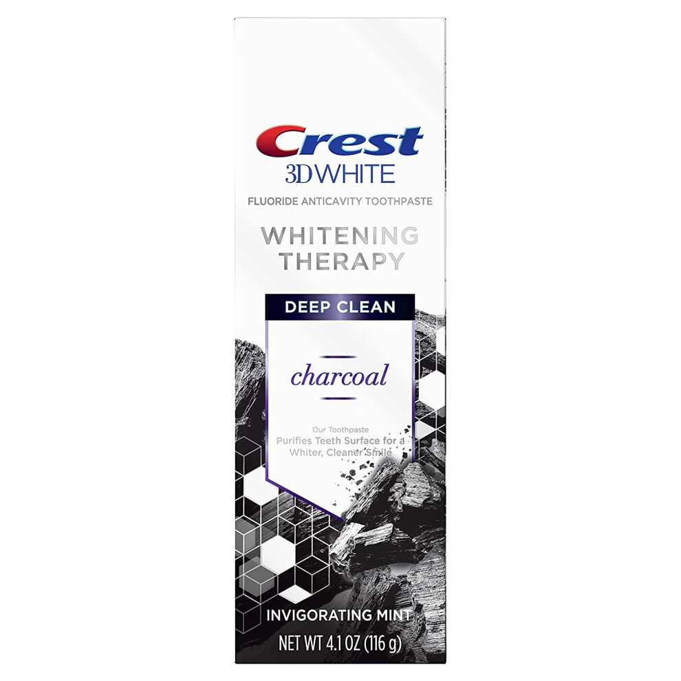 Crest 3D White Charcoal Whitening Therapy Toothpaste, Invigorating Mint, 4.1 oz (116 g)