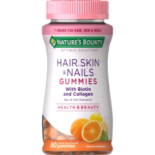 Nature's Bounty, Optimal Solutions, Haare, Haut & Nägel, Kollagen & Biotin, Tropische Zitrusfrüchte, 80 Gummis