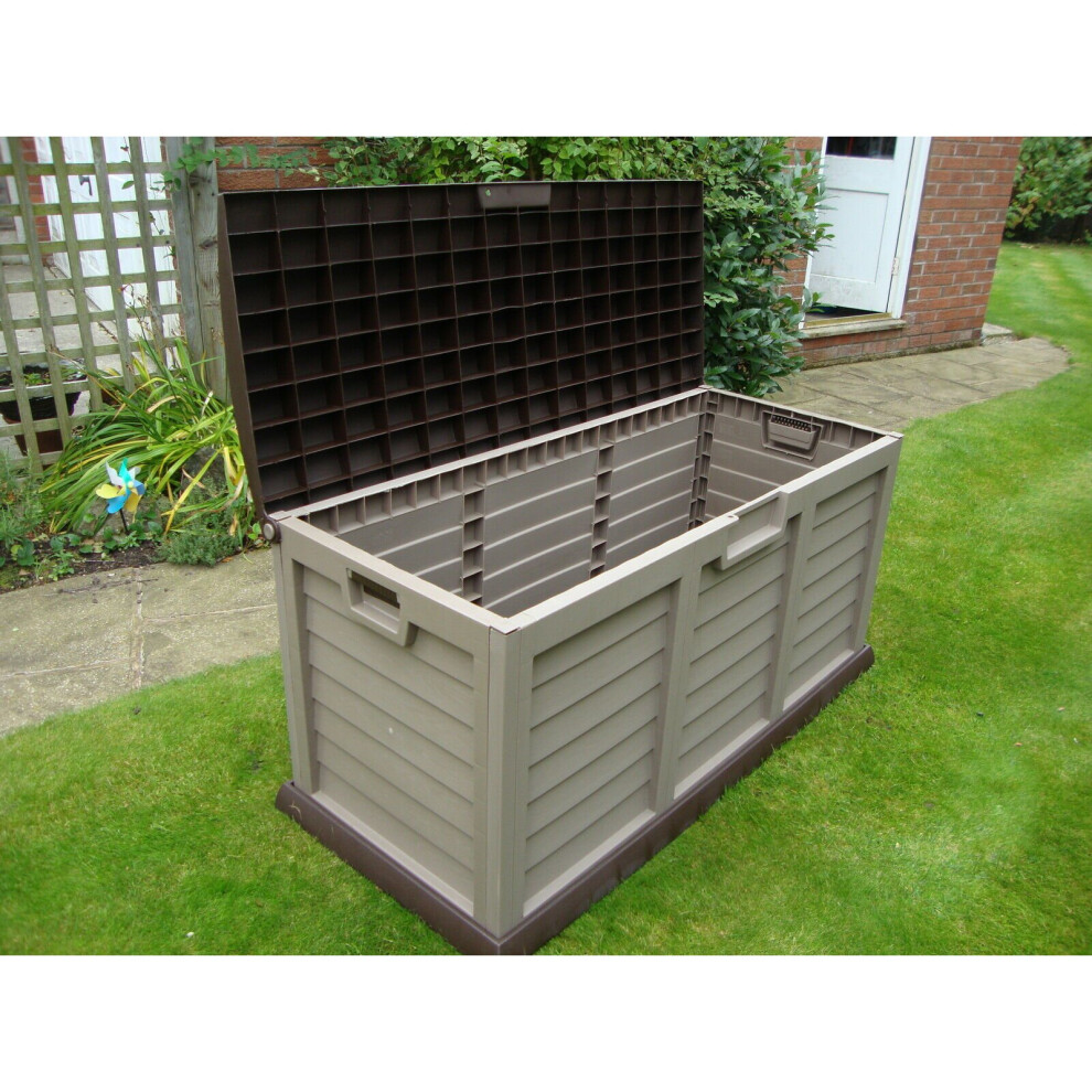 JUMBO XL Brown Storage Utility Cushion Box Shed Plastic Waterproof