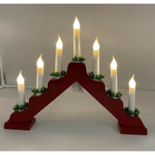 Candle Arch RED Static LED CANDLELIER bridge TIMER Xmas BATTERY Indoor