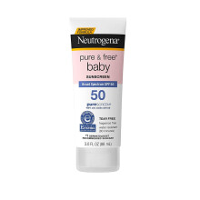 Neutrogena Pure & Free Crème Solaire Minérale Bébé SPF 50, Résistant à l'eau, Hypoallergénique