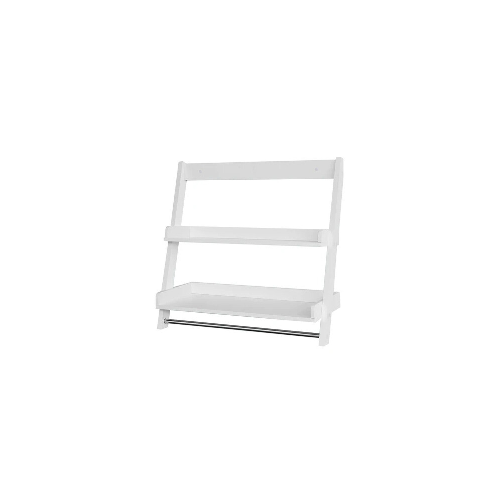 SoBuy White Bathroom Shelves & Hanging Rail | Wall Mounted Shelves