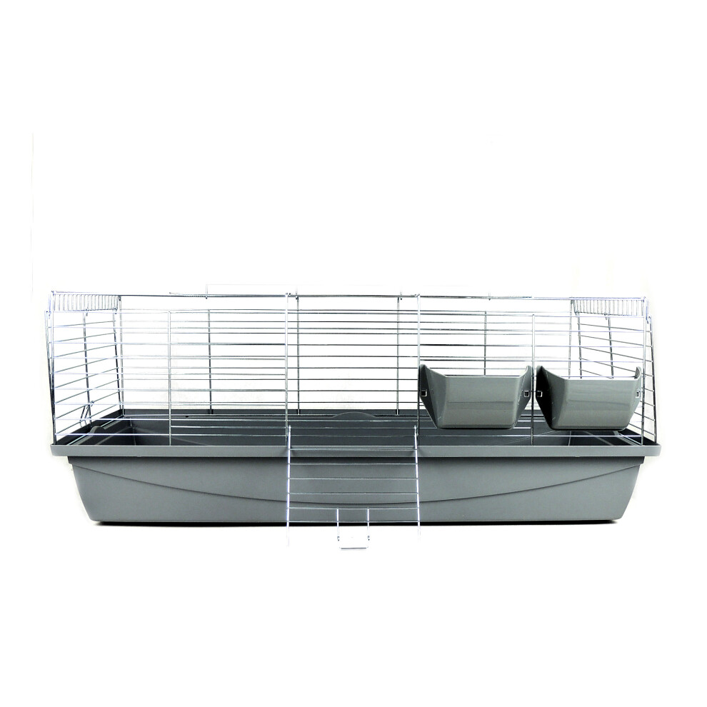 (Grey) Indoor Rabbit Guinea Pig Cage Premium 100cm Heavy Duty