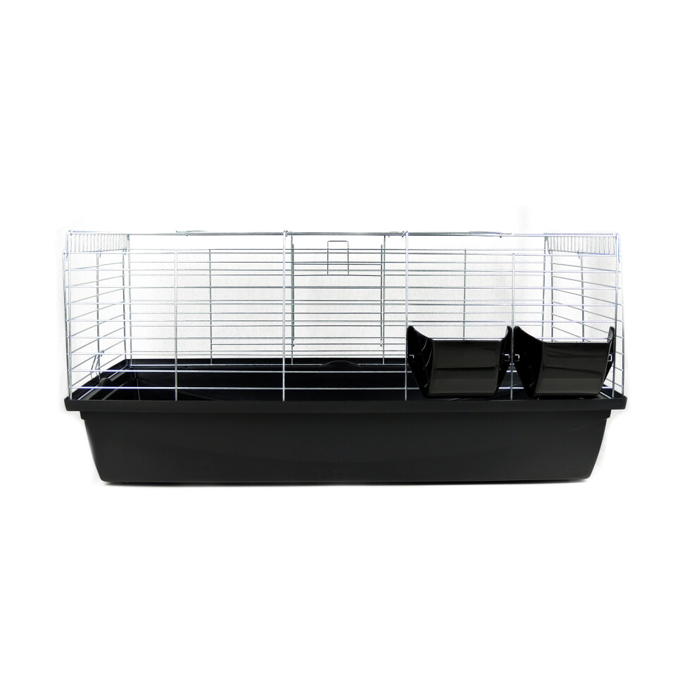 (Black) Indoor Rabbit Guinea Pig Cage Premium 100cm Heavy Duty