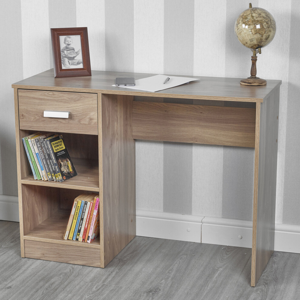 Urbn Living (Oak) Wooden Office Desk | Bedroom Computer Work Table
