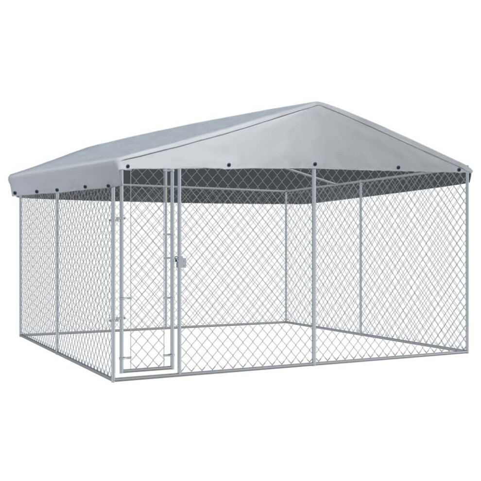 vidaXL Outdoor Dog Kennel 382x382x225cm Roof Sturdy Durable House Garden Cage