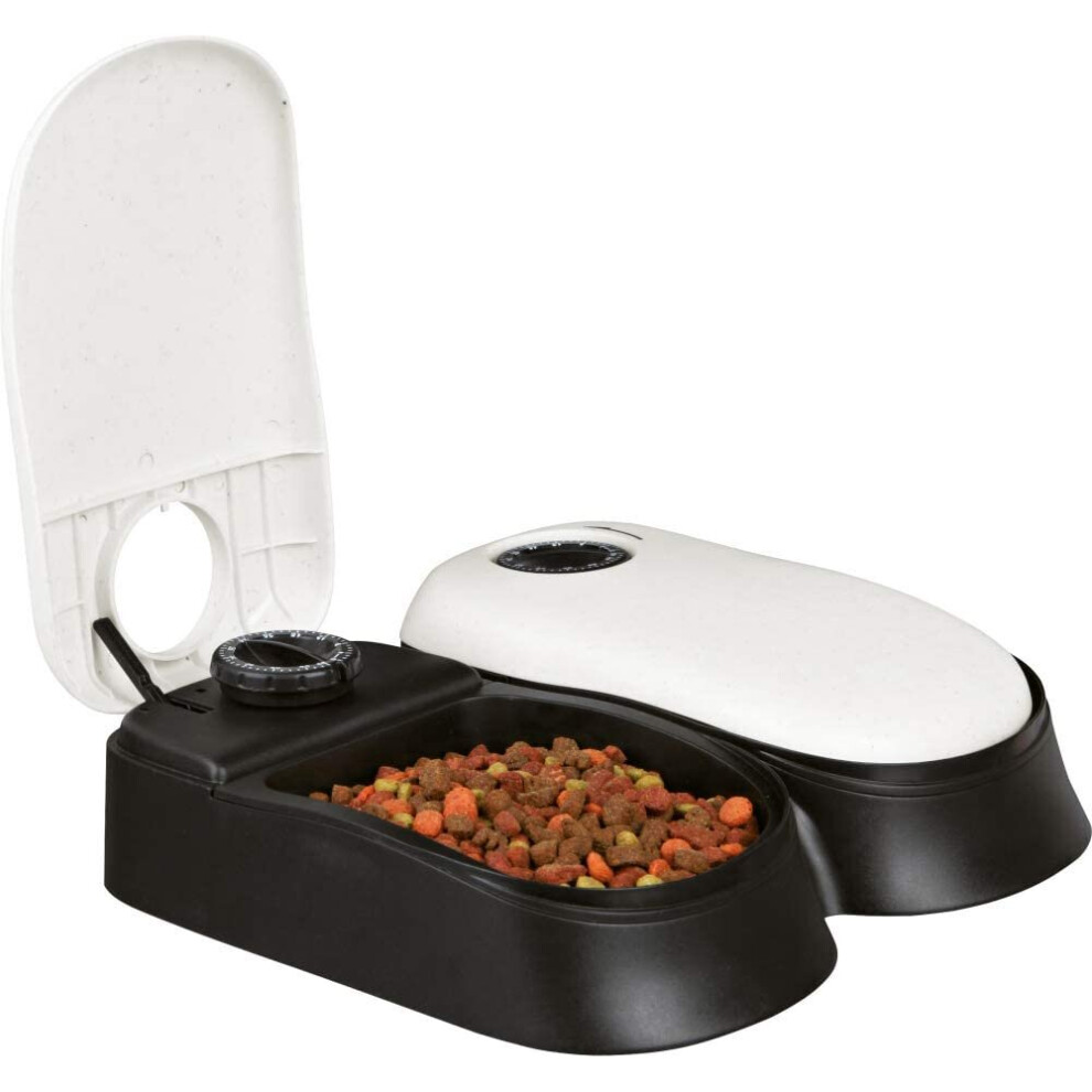 Trixie Automatic Meal Pet Feeder Dog Cat Food Dispenser Timer Dish Feed Black