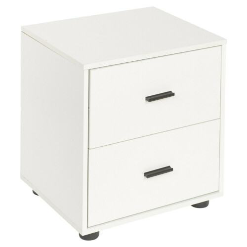 URBN Living (White, 2) Wooden Nightstands with 1-2 Drawers Bedside Table