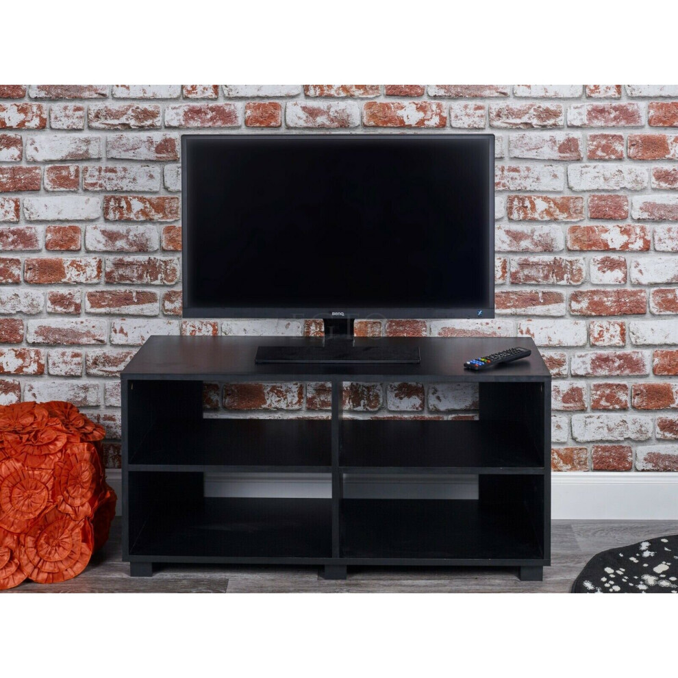 (Black) Wooden TV Stand with 4 Units - 2 Colours