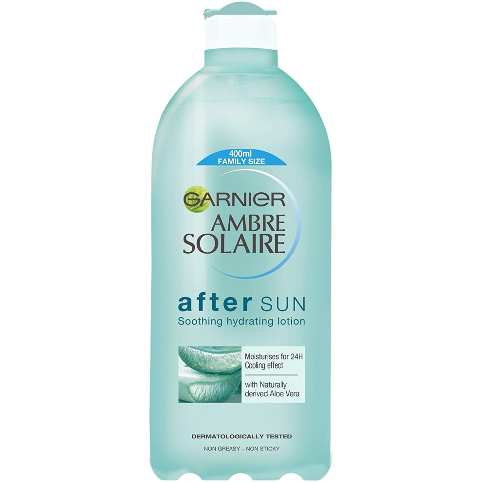 Garnier Ambre Solaire After Sun Lotion, Soothing And Calming Aftersun Enriched With Aloe Vera 400 Ml