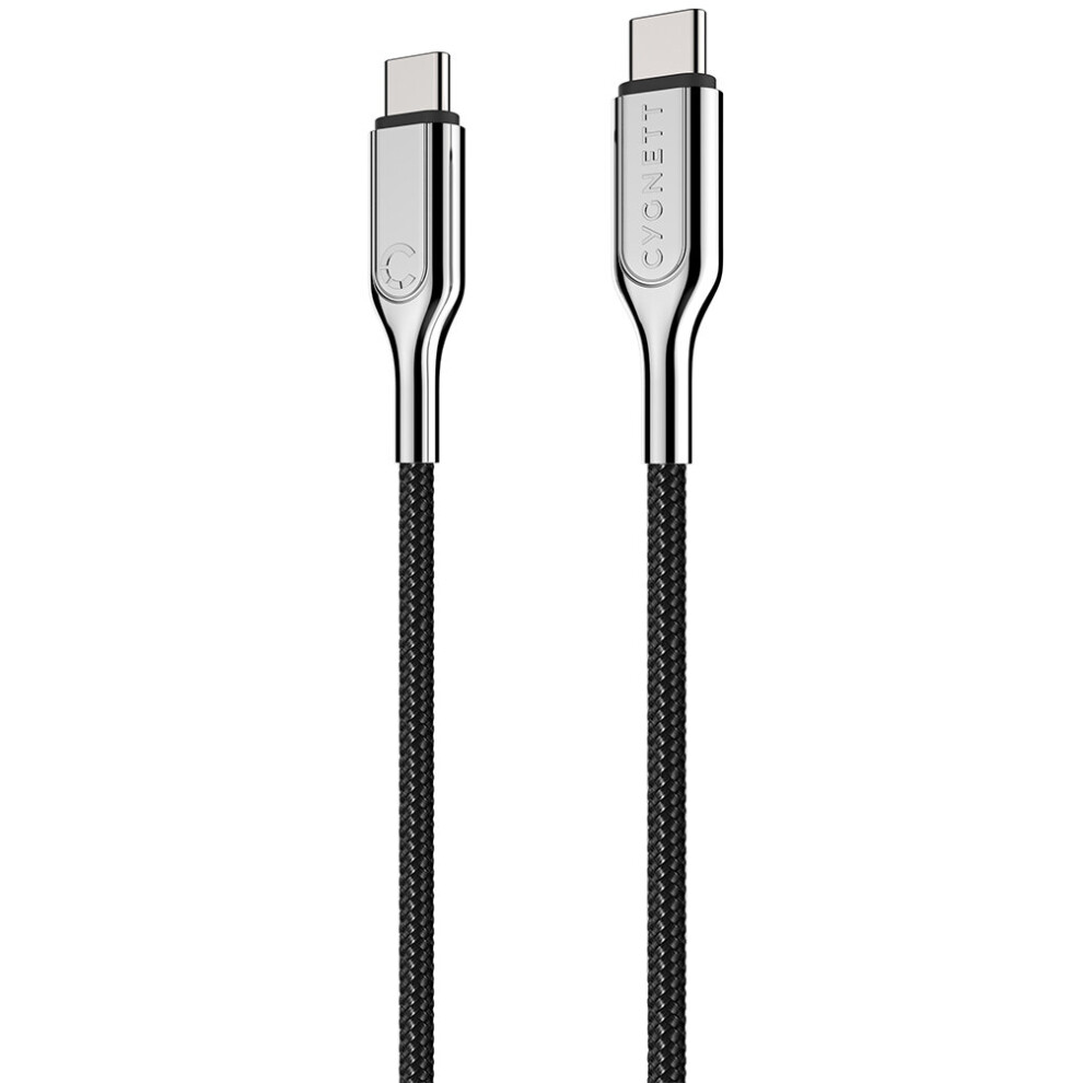 Cygnett Black Armoured Usb-C To Usb-C (5A/100W ) Cable 1M Size 2.0