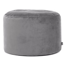 (Charcoal Grey) Round Velvet Pouffe Bean Bag Footstool
