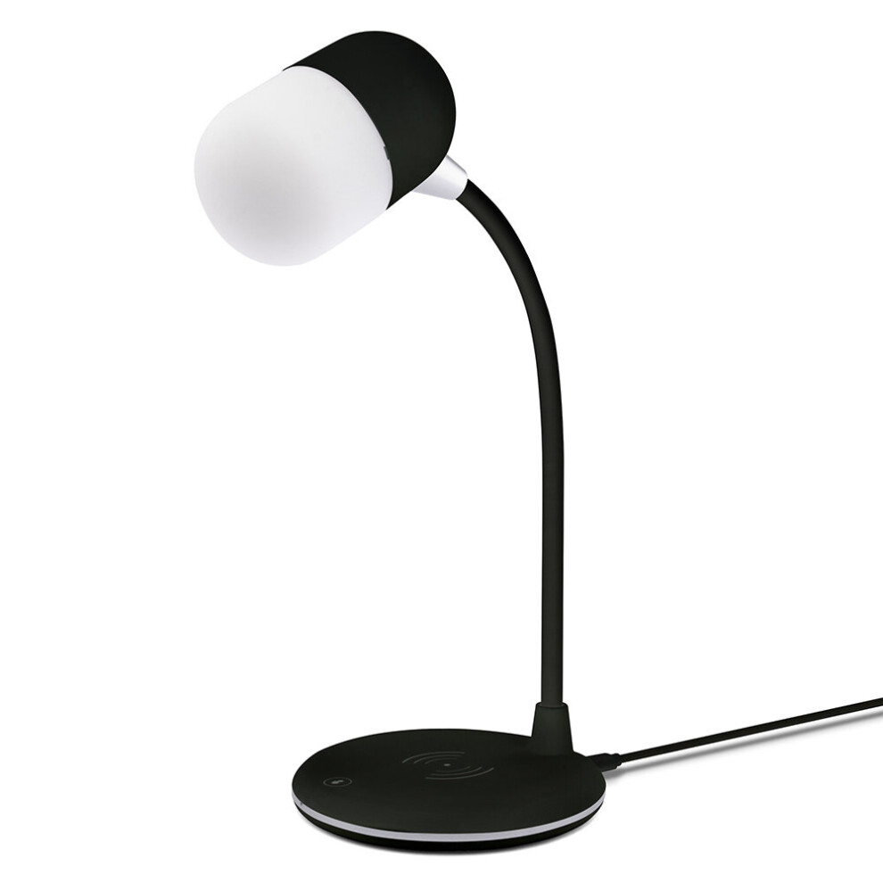Groov-E Black Apollo Led Lamp With Wireless Charging Pad & Bluetooth Speaker Size 3
