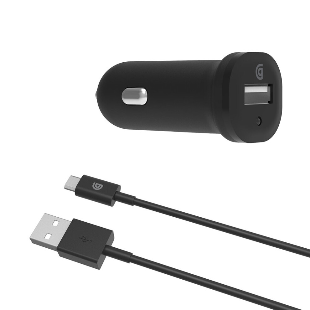 2.4A Car Charger with Micro-USB Cable - Black