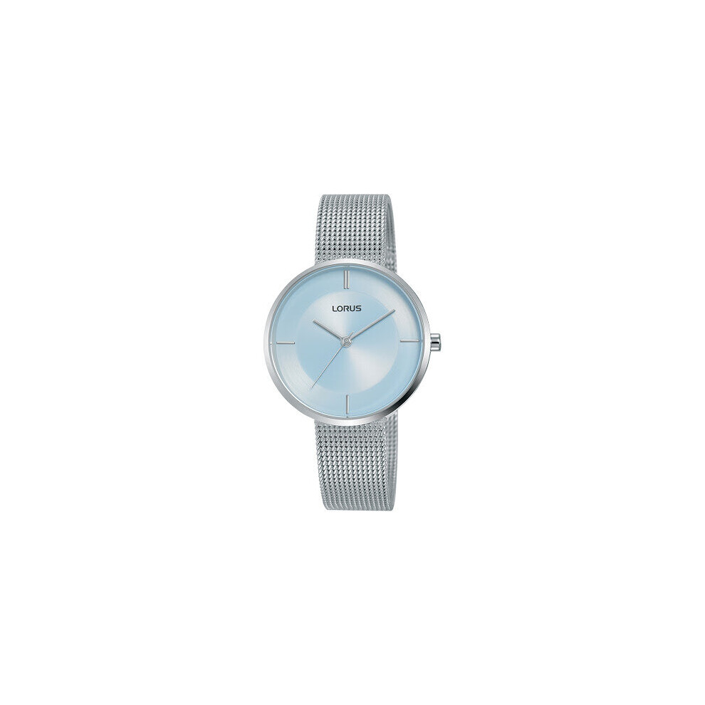 Lorus Ladies Large Slim Dial Dress Watch With A Stainless Steel Mesh Bracelet Silver