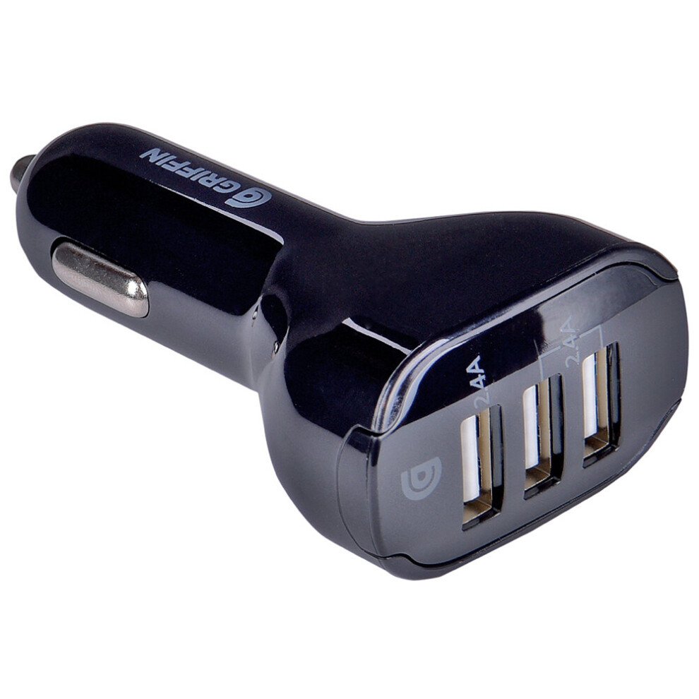 3-Port USB Car Charger 4.8A - Black