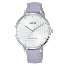 Lorus Ladies Patterned White Dial Mauve Leather Strap Dress Watch RG267PX8