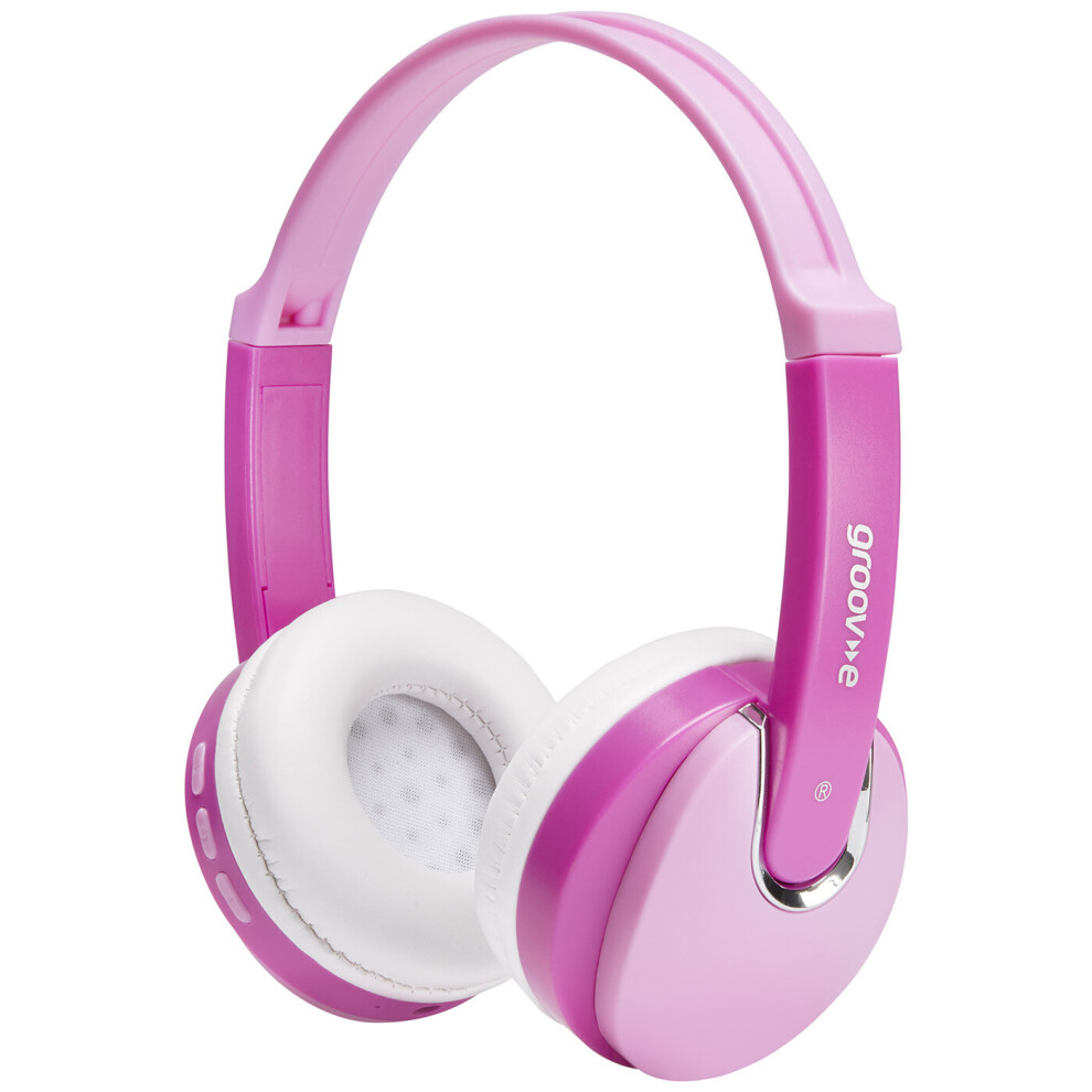Kidz Wireless Bluetooth Dj Style Headphones - Pink 5060108294928