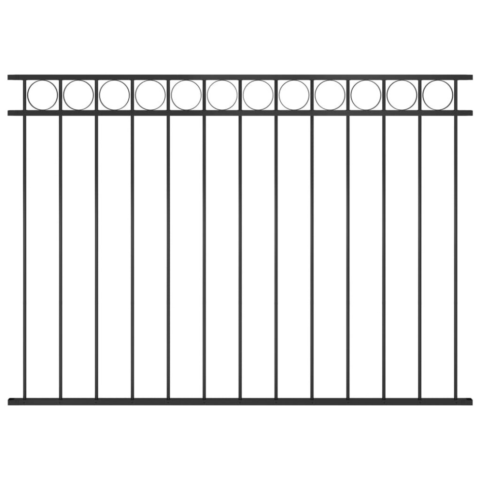 vidaXL Fence Panel Steel 1,7x1,2m Black Outdoor Border Edging Fencing Barrier