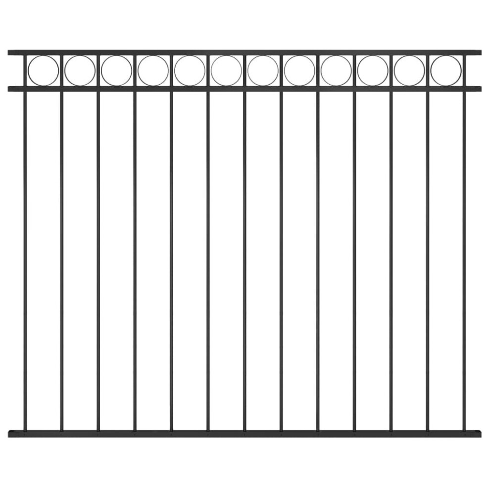 vidaXL Fence Panel Steel 1,7x1,5m Black Outdoor Border Edging Fencing Barrier