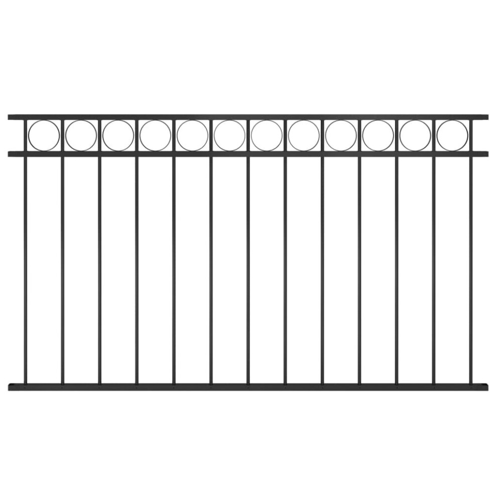 vidaXL Fence Panel Steel 1,7x0,8m Black Outdoor Border Edging Fencing Barrier