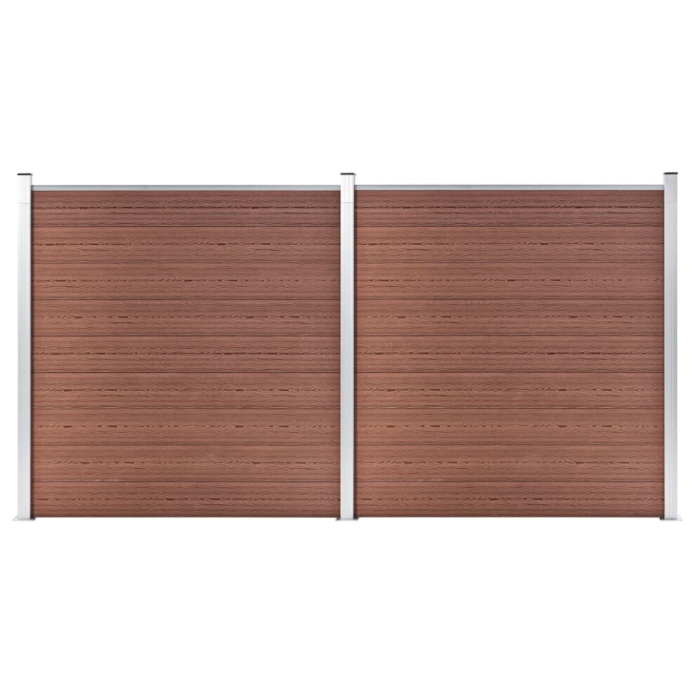 Vidaxl Garden Fence Wpc 353X186cm Outdoor Patio Privacy Barrier Screen Brown