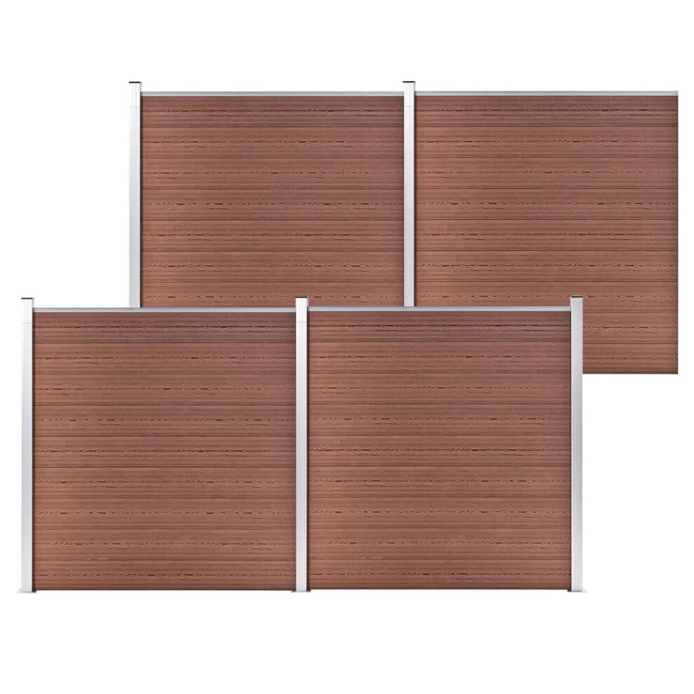 Vidaxl Garden Fence Wpc 699X186cm Outdoor Patio Privacy Barrier Screen Brown