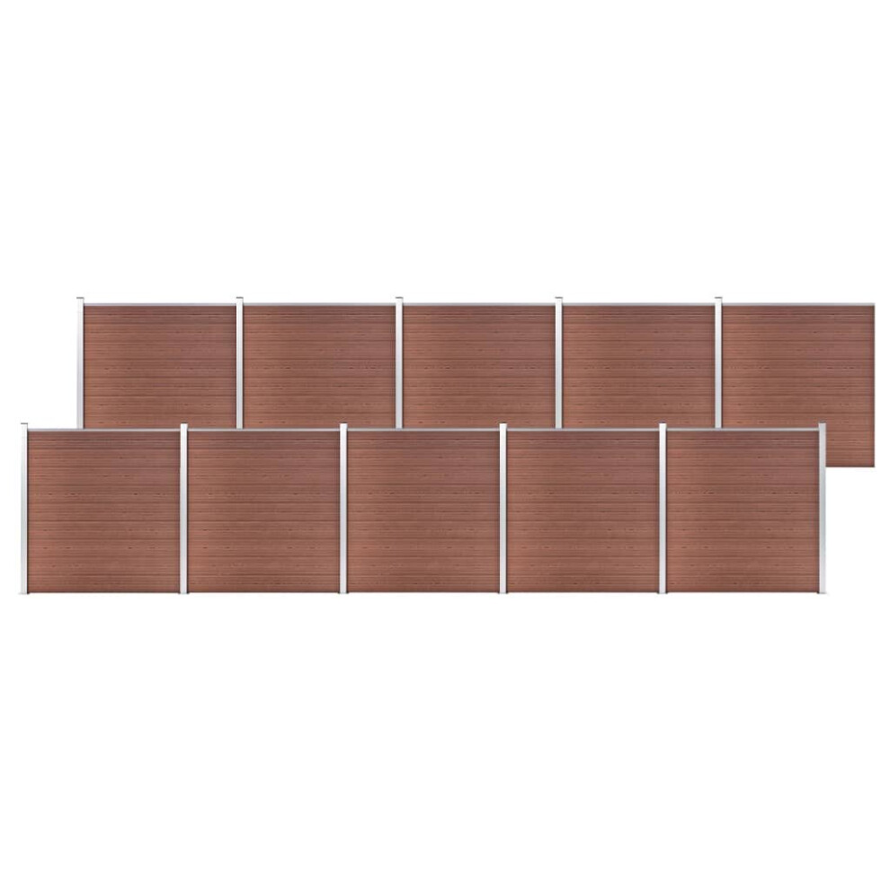 Vidaxl Garden Fence Wpc 1737X186cm Outdoor Patio Privacy Barrier Screen Brown