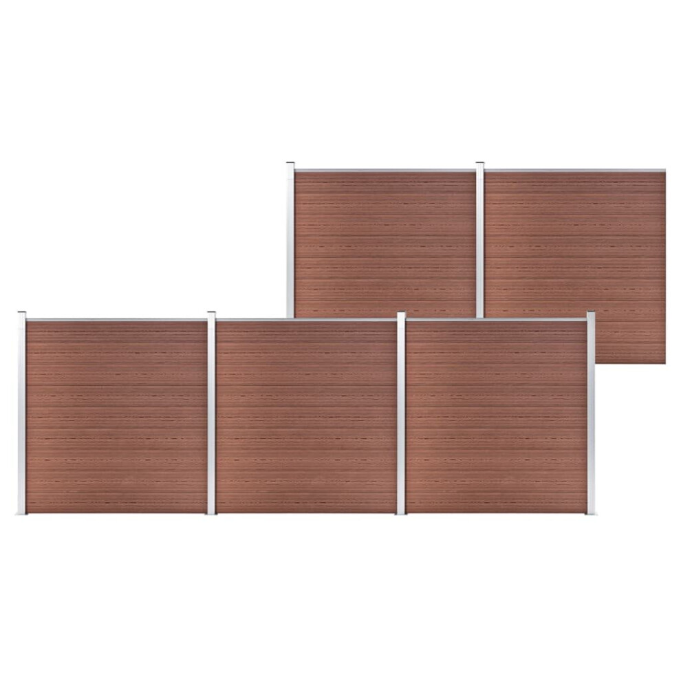 Vidaxl Garden Fence Wpc 872X186cm Outdoor Patio Privacy Barrier Screen Brown