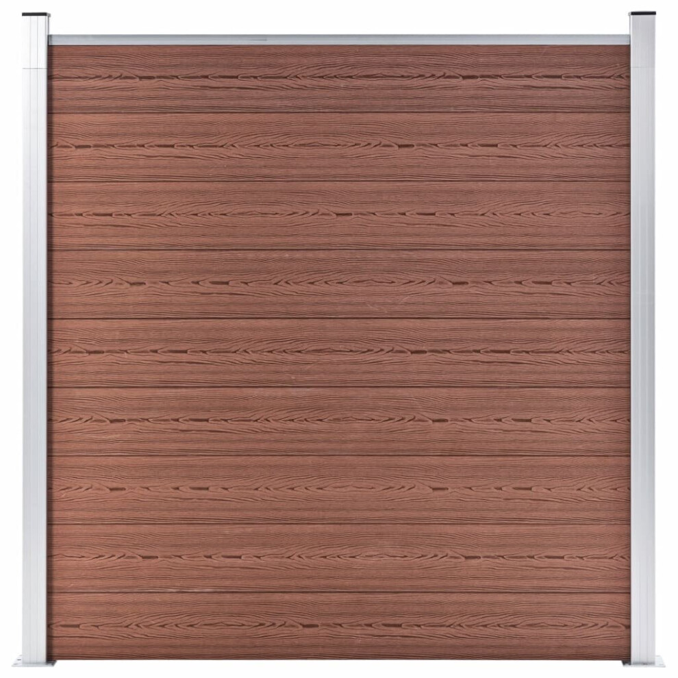 vidaXL Garden Fence WPC 180x186cm Brown Outdoor Backyard Fencing Wall Panel