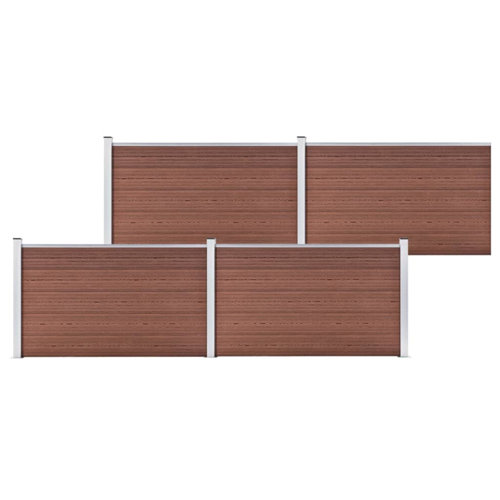 vidaXL Garden Fence WPC 699x106cm Brown Privacy Patio Barrier Panel Screen