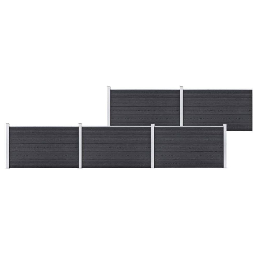 vidaXL Garden Fence WPC 872x106cm Grey Privacy Patio Barrier Panel Screen