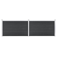 vidaXL Gartenzaun WPC 353x106 cm Grau
