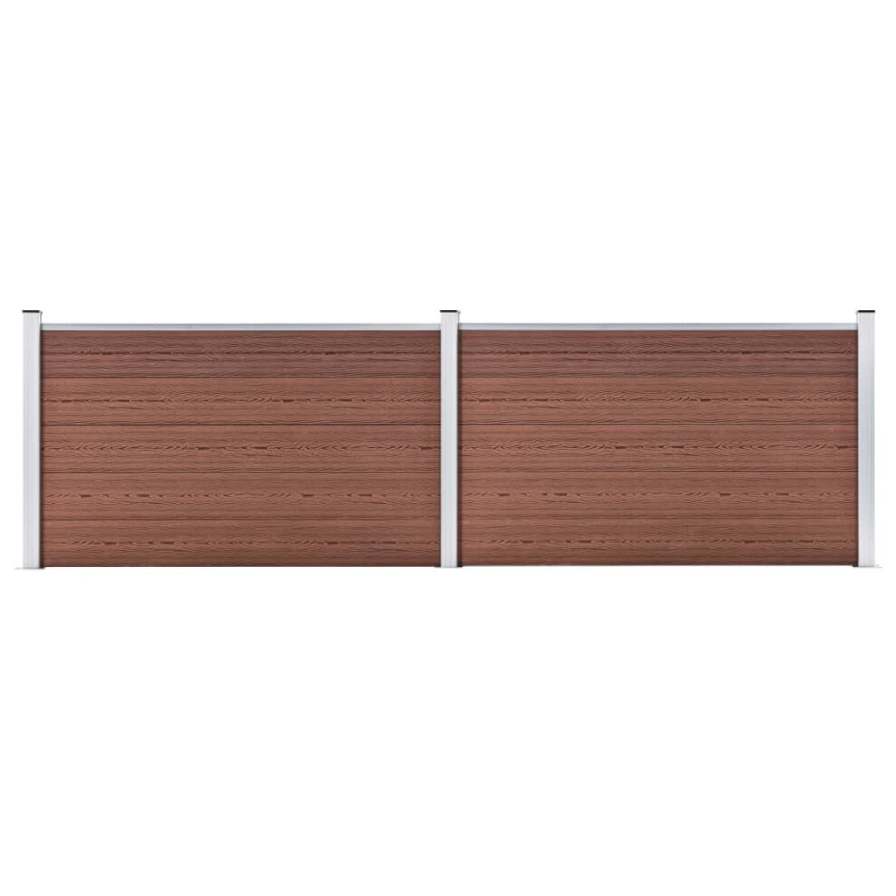 vidaXL Garden Fence WPC 353x106cm Brown Privacy Patio Barrier Panel Screen