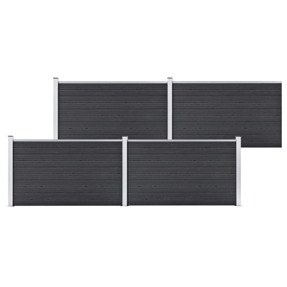 vidaXL Garden Fence WPC 699x106cm Grey Privacy Patio Barrier Panel Screen