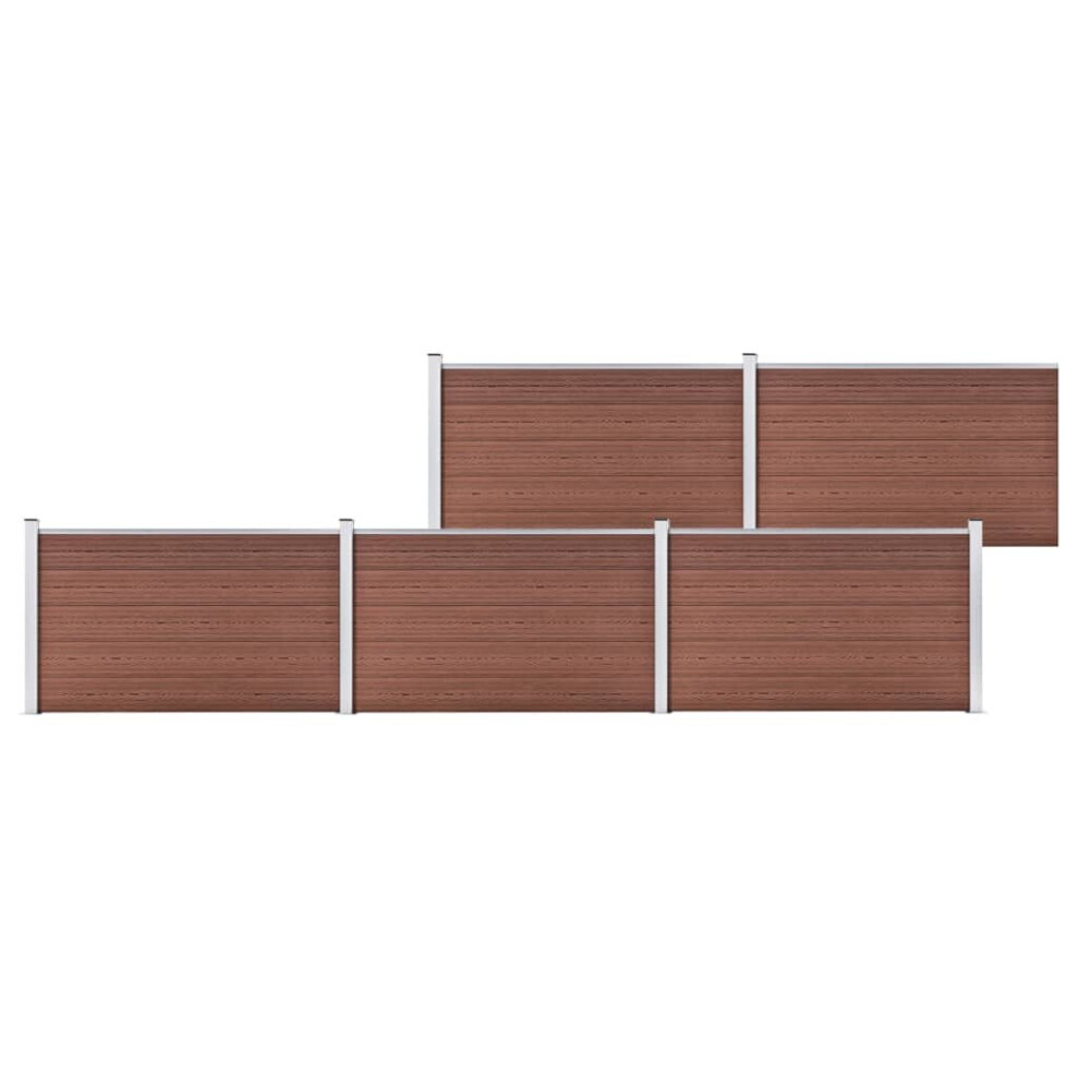 vidaXL Garden Fence WPC 872x106cm Brown Privacy Patio Barrier Panel Screen