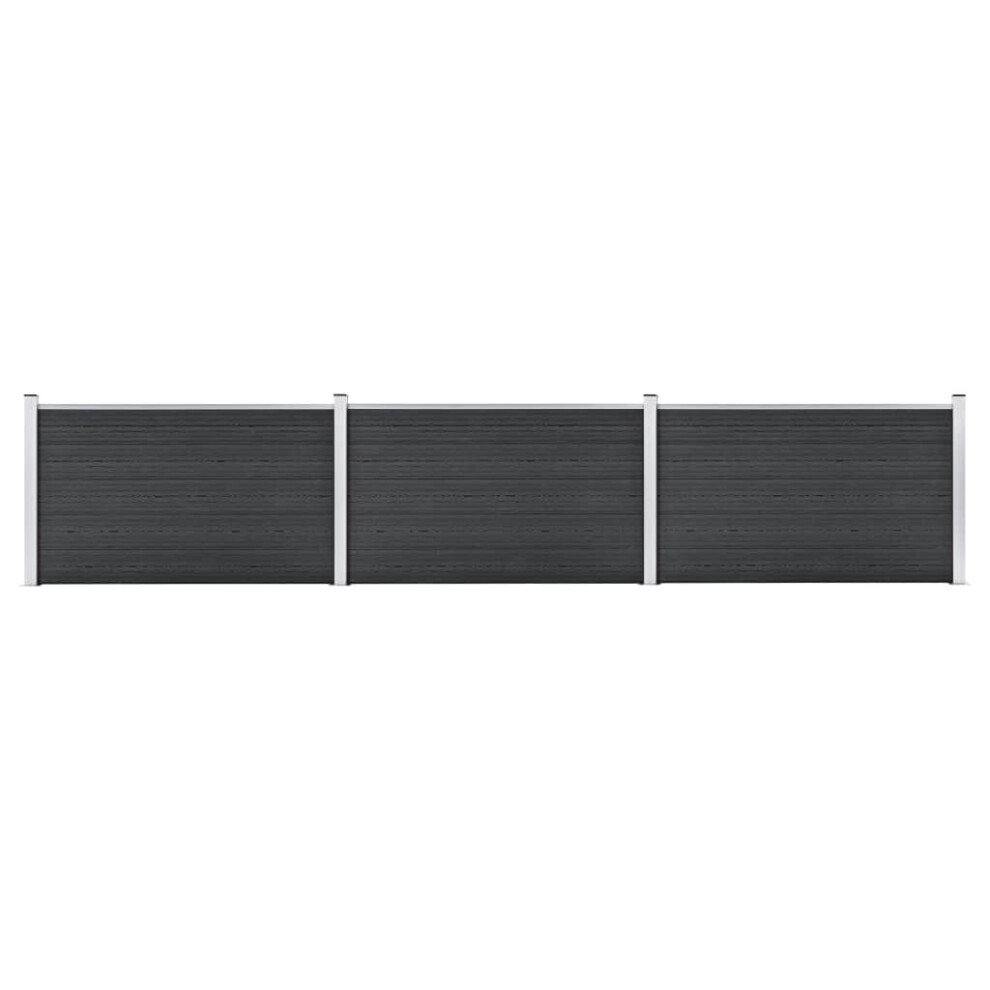 vidaXL Garden Fence WPC 526x106cm Grey Privacy Patio Barrier Panel Screen