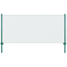 vidaXL Maschendrahtzaun mit Pfosten Stahl 25 x 1 m Grün