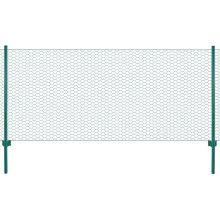 vidaXL Maschendrahtzaun mit Pfosten Stahl 25 x 0,5 m Grün