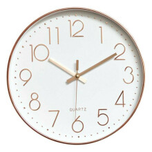 (Rose Gold) 12" Modern Wall Clock Silent Non-ticking Battery Operated Round Clock Home Decor