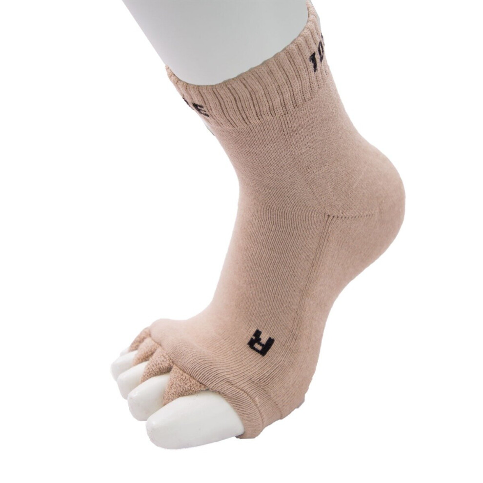 (Fawn) TOETOE Health Unisex Toe Separator Toe Socks