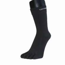 (39-42, Schwarz) TOETOE - Feuchtigkeitsableitende Unisex-Zehensocken aus Outdoor-Wolle