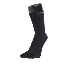 (43-45, Schwarz) TOETOE - Feuchtigkeitsableitende Unisex-Zehensocken aus Outdoor-Wolle