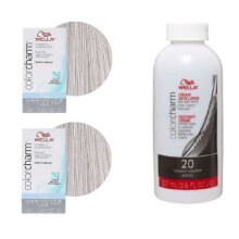 (T14+T14 Toners + 1 Developer) Wella Color Charm Permanent Liquid Hair Toner - T14 Pale Ash Blonde