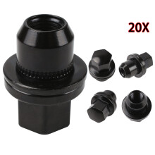 20x Black Wheel Nuts + Washers For Discovery + Range Rover 22mm Hex Shop Soiled