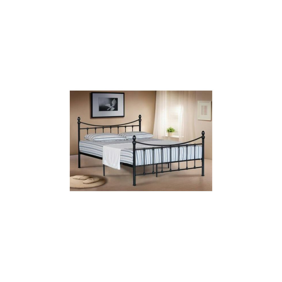 (5ft Kingsize, Black) Olivia Metal Bed Frame with Ameila Mattress